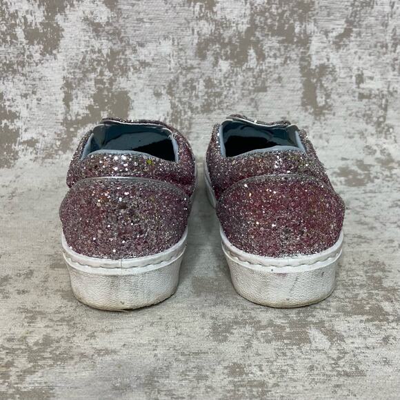 Chiara Ferragni Flirting Glitter Italian Leather Slip On Sneakers in Pink - Picture 3 of 8